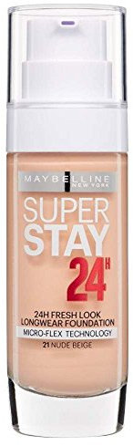 2 x Maybelline Superstay 24H Fresh Look Longwear Foundation 30ml - 021 Nude