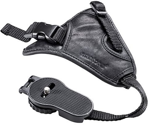 Mantona First Class leather wrist strap/handle (with click-lock)