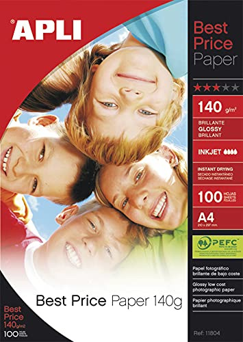 APLI Glossy Photo Paper - A4 - 140gm - 100pk