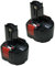 2x Hochleistungs Ni-MH Akku, 9,6V / 3000mAh ersetzt Bosch 2607335682 2607335273 2607335271 2607335272 2607335453 2607335469 2607335539 2607335707 2607335540 2607335674 2607001380 260700180 2607300002