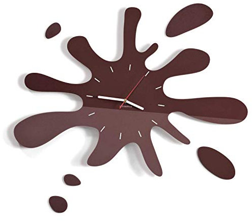 FLEXISTYLE Moderne wanduhr jugendzimmer Jungen Fleck, Dark Brown (wenge) 64cm, wanduhr Teenager