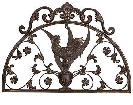 aubaho Wanddekoration Schild Wand Fenster Hahn 70cm Metall Deko Garten Terrasse