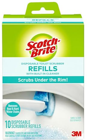 Scotch-Brite Disposable Toilet Scrubber Refills, Removes Rust & Hard Water Stains, 10 Disposable Refills Blue