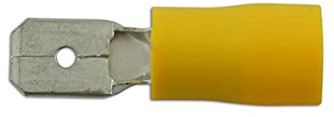 Connect 30214 Yellow Male Blade Terminal 6.3mm 100pc
