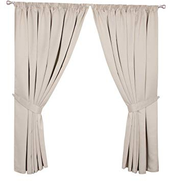 umlout **SALE** Eclipsee Natural 66 w X 54 d Semi Blackout Dimout Thermal Curtains With Matching Tiebacks- Choice Of 9 Sizes And 6 Colours