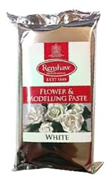 RENSHAW Flower & Modelling Paste, All Purpose Modelling Paste. Ideal For Cutters, Embossers, Moulds & Hand Moulding, Renshaw Modelling Paste - WHITE 250g