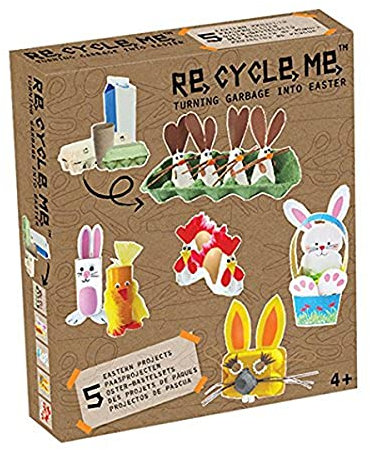 Re Cycle Me DEFG1230 Recycling Bastelspaß Ostern Special Edition, Bastelset für 5 Modelle, Kreativset für Kinder ab 4 Jahre, Set zum Basteln mit Haushaltsmaterialien, Recycle Mich, Bastelmix