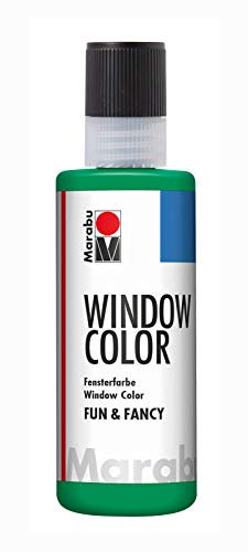 Marabu 04060004067 - Window Color fun & fancy, saftgrün 80 ml, Fensterfarbe auf Wasserbasis, ablösbar auf glatten Flächen wie Glas, Spiegel, Fliesen und Folie