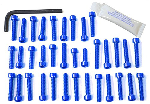 Pro-Bolt EMZ010 Aluminium Motorschraubensatz für MZ Scorpion Sport, Blau