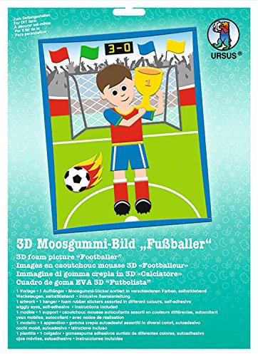 Ursus 8780009 - Moosgummi Bild 3D Fußballer