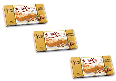 AntiuXixona - Pack de 3 Turron de Jijona Etiqueta blanca, turron de almendra 200gr- calidad superior - Sin Gluten