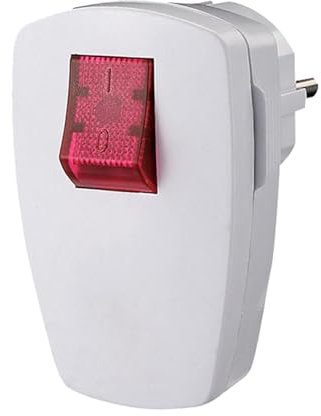 Bachmann - Clavija acodada con interruptor luminoso 3g1,5mm2 blanco