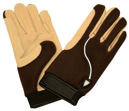 Kerbl 326595 Handschuhe mit Fleecerücken, Gr. XS, kaffeebraun / sand