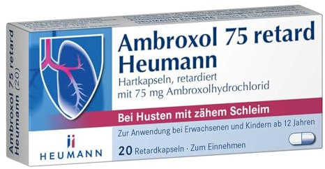 Ambroxol 75 retard Heumann, Schleimlöser bei festsitzendem Husten mit zähem Schleim, 20 Retardkapseln