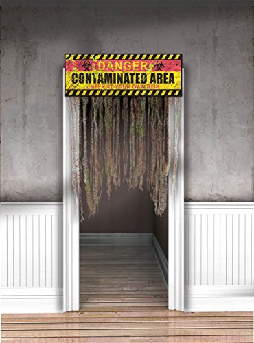 Amscan 240996-55 - Türvorhang Dead Inside, Größe 137,1 x 96,5 cm, Textil, Hängedekoration, Gruselhaus, Halloween