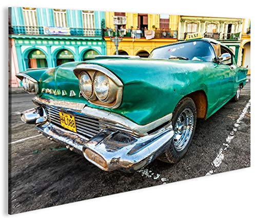 islandburner Bild Bilder auf Leinwand Taxi Cuba Havanna Kuba 1p XXL Poster Leinwandbild Wandbild Dekoartikel Wohnzimmer Marke