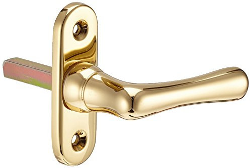 GRUNDMANN Fenstergriff WG Elegant gerade, Vierkantstift 7 x 33 mm, Messing poliert, 1 Stück,102903