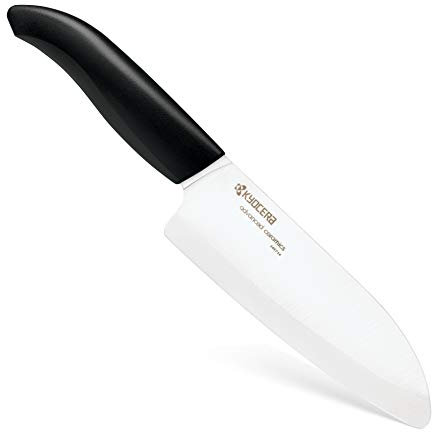 Kyocera GEN Keramik Mini Santoku Messer | Klinge 14 cm | ergonomisch geformter Griff | extrem scharfes Küchenmesser | Kochmesser Profi Messer | Messer klein scharf, Schwarz