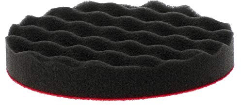 Rotweiss 1 Stück Polierschwamm Ø 132mm SCHWARZ GEWAFFELT weich Auto Polier Pad