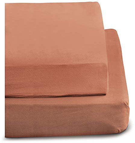 Irisette 0006_51_147967 Merkur, Biber-Spannbetttuch, 100 x 200 cm, kupfer