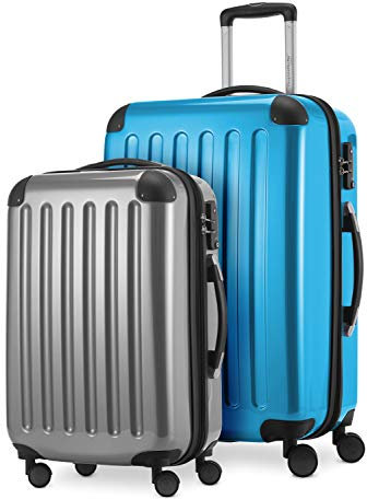 HAUPTSTADTKOFFER - Alex - 2er Kofferset Hartschale glänzend, mittelgrosser Koffer 65 cm + Handgepäck 55 cm, 74 + 42 Liter, TSA