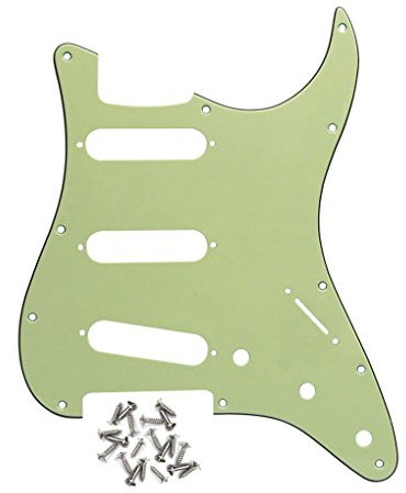 IKN 11-Loch SSS Style ST Gitarren Pickguard Scratchplate für USA/Mexikanische Made Standard ST Modern Style E-Gitarren Part, 3Ply Mint Green