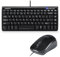 Perixx PERIDUO-307 B US Tastiera e Mouse con Filo - Piano Black Design - Chiclet Key Design -11 Tastiera Multimedia - US Englich Layout