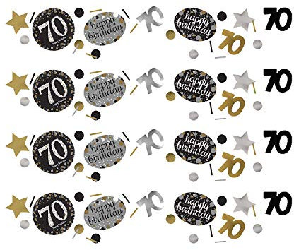 Amscan 361964 - Konfetti 70 Sparkling Celebration, Folie/Papier, 34 g, Streudeko, Tischdekoration, Geburtstag, Happy Birthday