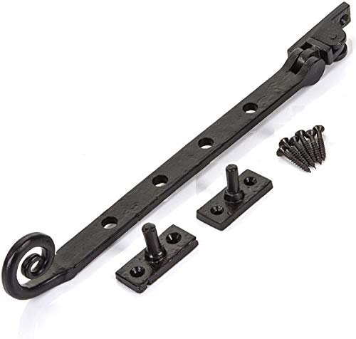 OriginalForgery 10 Monkey/Rat Tail Window Stay Black Cast Iron (517)