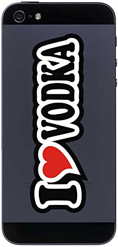 INDIGOS UG Telefon Aufkleber I Love Vodka 70 mm - Telefonaufkleber - Handyaufkleber - Handyskin - Sticker fürs Handy - Smartphone Rückseite