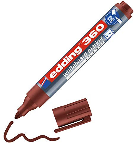 edding 360 Whiteboardmarker - braun - 1 Whiteboard Stift - Rundspitze 1,5-3 mm - Boardmarker abwischbar - für Whiteboard, Flipchart, Magnettafel, Pinnwand, Memoboard - Sketchnotes