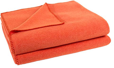 Zoeppritz Decke in der Farbe: Orange, aus 65% Polyester, 35% Viscose hergestellt, Größe: 160x200 cm, 103291-265-160x200, 265 Papaya