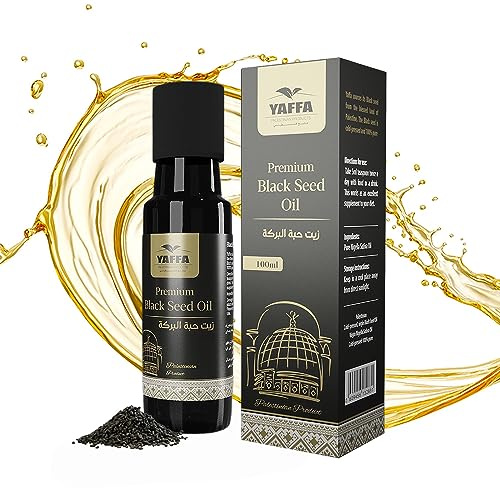 Yaffa Premium Palestinian Black Seed Oil 100ml - 100% Pure, NON-GMO, Virgin, Cold-Pressed, Unfiltered, Vegan and Unrefined Nigella Sativa Oil - Product of Palestine
