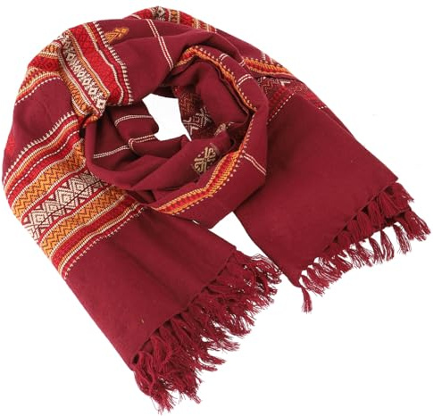 GURU SHOP Indischer Schal/Stola, Ethno Tuch/Decke - Rotbraun, Herren/Damen