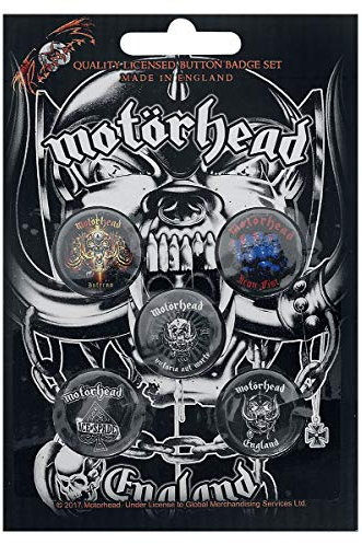 Motörhead England Unisex Button-Set multicolor Metall Band-Merch, Bands