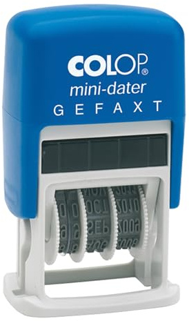Colop S160 mit Text Gefaxt mit zweifarbigem Abdruck, 105207, klein | Jahresband mit 12 Jahren | 2-farbiger Abdruck | dokumentenechte & ISO-zertifizierte Tinte | Büro & Verwaltung