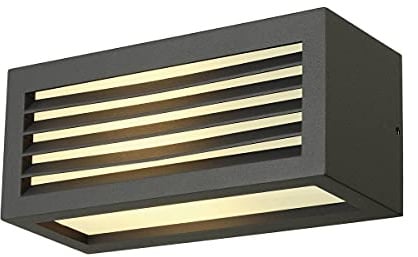 SLV BOX-L | LED Wandleuchte, Außenbeleuchtung von Wänden, Wegen, Eingängen, LED Strahler, Wand-Lampe aussen, Aussenleuchte LED, Gartenlampe, Wege-Leuchte | anthrazit, IP54, E27