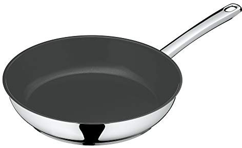 WMF Devil - Sartén de inducción (24 cm, acero inoxidable Cromargan, revestimiento de cerámica, mango de acero inoxidable, apta para horno)