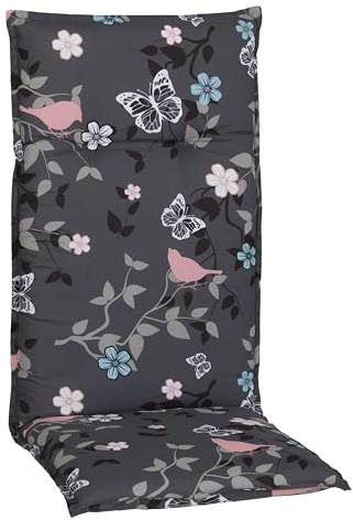 Beo® Barcelona Hochlehner Gartenstuhlauflagen | Waschbar | Made in EU | Öko-Tex Standard | Atmungsaktiv | UV-beständig | Extra Dicke Sitzkissen Outdoor | 118x50cm
