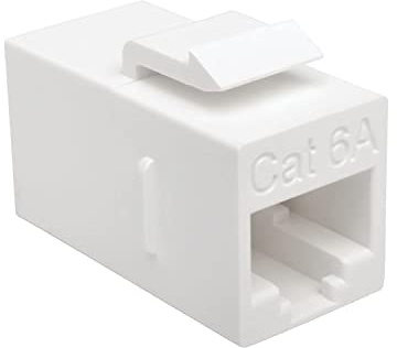 TRIPP LITE Cat6a Straight Through Modular in Line Snap in Coupler RJ45 F/F (N235-001-6A)