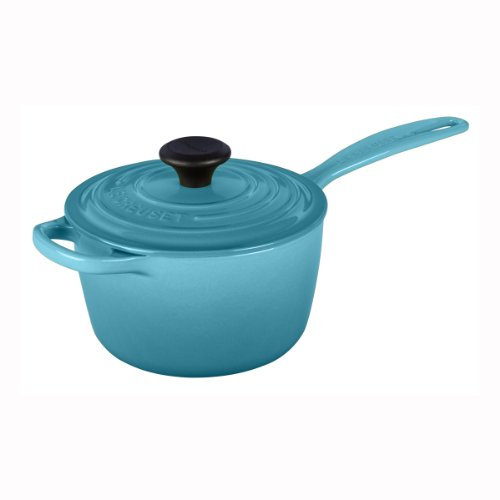 Le Creuset Enameled Cast Iron Signature Saucepan, 1.75 qt., Caribbean