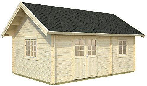 Palmako Blockbohlenhaus Sandra 29,9 44 mm natur mit Schlafboden