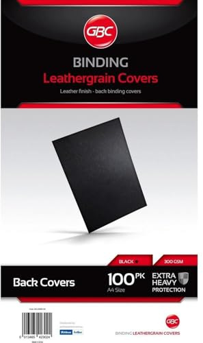 LeatherGrain Umschlagmaterial, A4, 100 Stück, schwarz