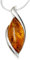 InCollections Damen-Anhänger 925/000 Sterlingsilber mit Bernstein inklusive Schlangenkette 1,2/42 cm