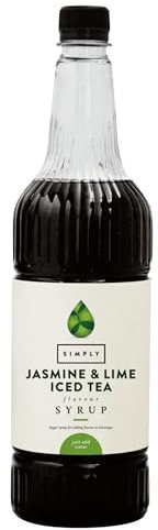 Simply Jasmine & Lime Iced Tea Syrup, Vegan & Gluten Free Beverage Syrup for Cocktails & Mocktails (1 Litre)
