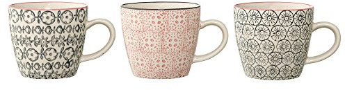 Bloomingville kleine Tassen Cecile, rosa grau, Keramik, 3er Set, 7,5cm