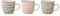 Bloomingville kleine Tassen Cecile, rosa grau, Keramik, 3er Set, 7,5cm