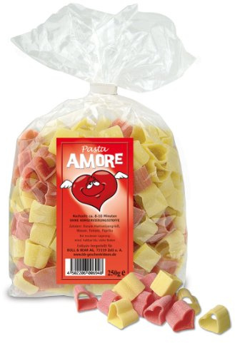 Bull & Bear bunte Nudeln, 250g, Motivnudeln aus Hartweizengrieß, handgefertigt in deutscher Manufaktur, Pasta Geschenk (bunte Herz Nudeln)