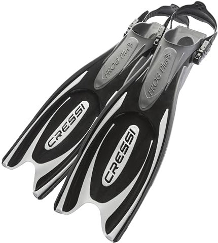 Cressi Herren Flossen Frog Plus, schwarz/silber, 39/41, BF205540