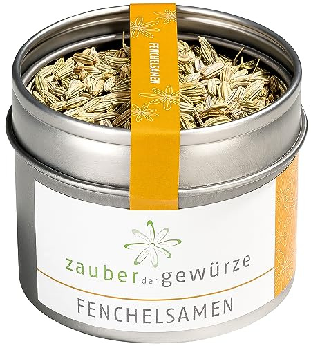 Zauber der Gewürze Fenchel ganz – Fenchelsamen für Fischgerichte und Kohlgerichte, ideal auch für Plätzchen, Milder, süßlicher Geschmack, 35 g